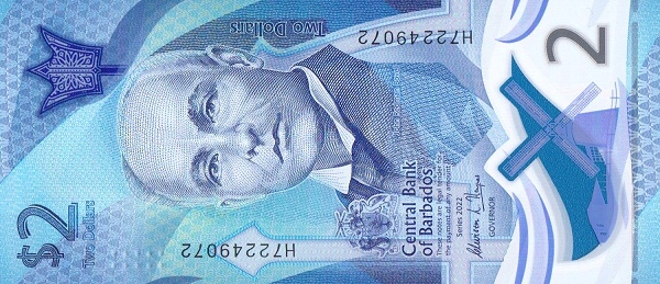 PN80 Barbados - 2 Dollars Year 2022